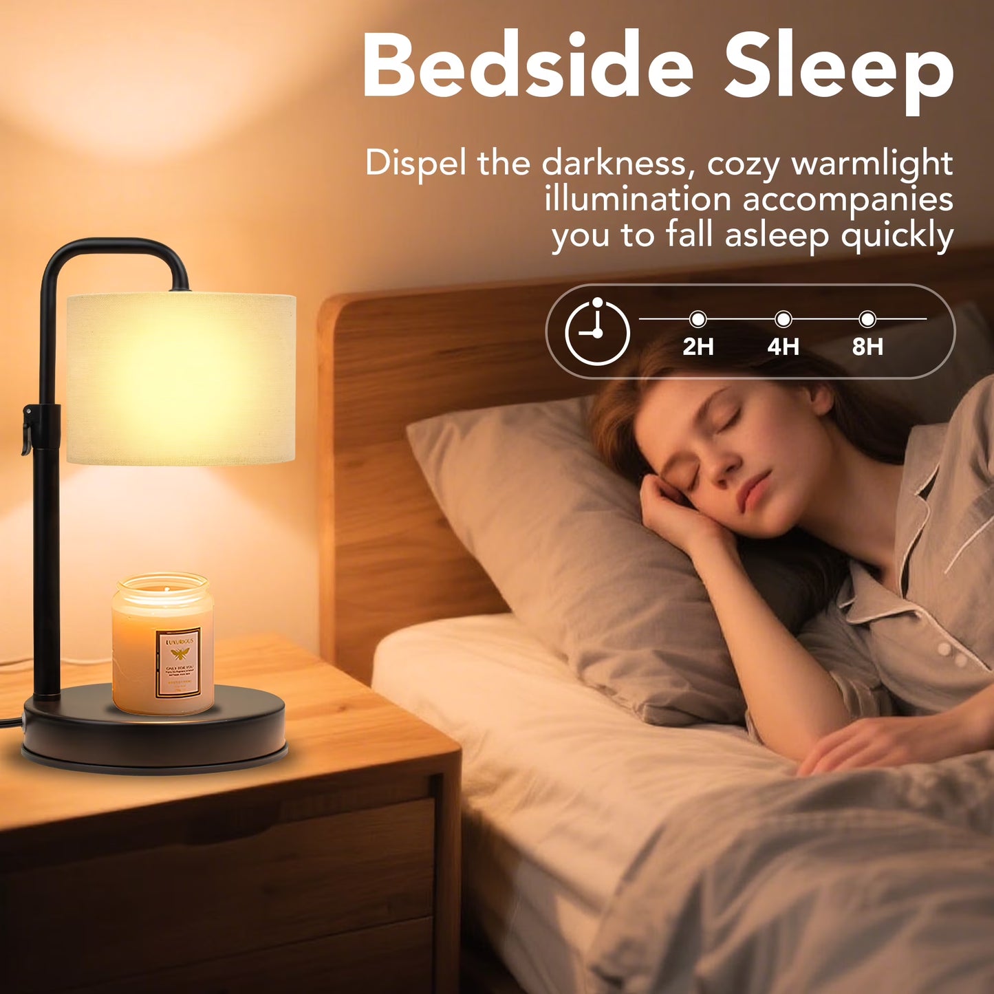 Transform Your Space with a Dimmable Candle Warmer Lamp - Timer & Adjustable Height, Includes 2 Bulbs - Ideal Housewarming Gift for Mom & Friends!