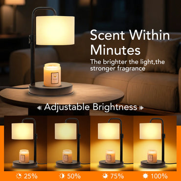 Transform Your Space with a Dimmable Candle Warmer Lamp - Timer & Adjustable Height, Includes 2 Bulbs - Ideal Housewarming Gift for Mom & Friends!