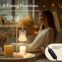 Stylish Gold Candle Warmer Lamp with Timer & Dimmer - Perfect for Jar Candles & Wax Melts, Ideal Gift for Her