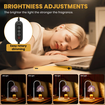 Stylish Adjustable Candle Warmer Lamp with Timer & Dimmable Features - Perfect for Cozy Home Decor - Comes with 2 Bulbs