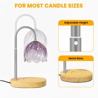 Stylish Adjustable Candle Warmer Lamp with Timer & Dimmable Features - Perfect for Cozy Home Decor - Comes with 2 Bulbs