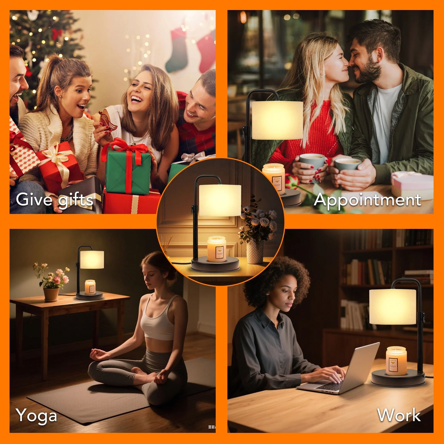 Transform Your Space with a Dimmable Candle Warmer Lamp - Timer & Adjustable Height, Includes 2 Bulbs - Ideal Housewarming Gift for Mom & Friends!