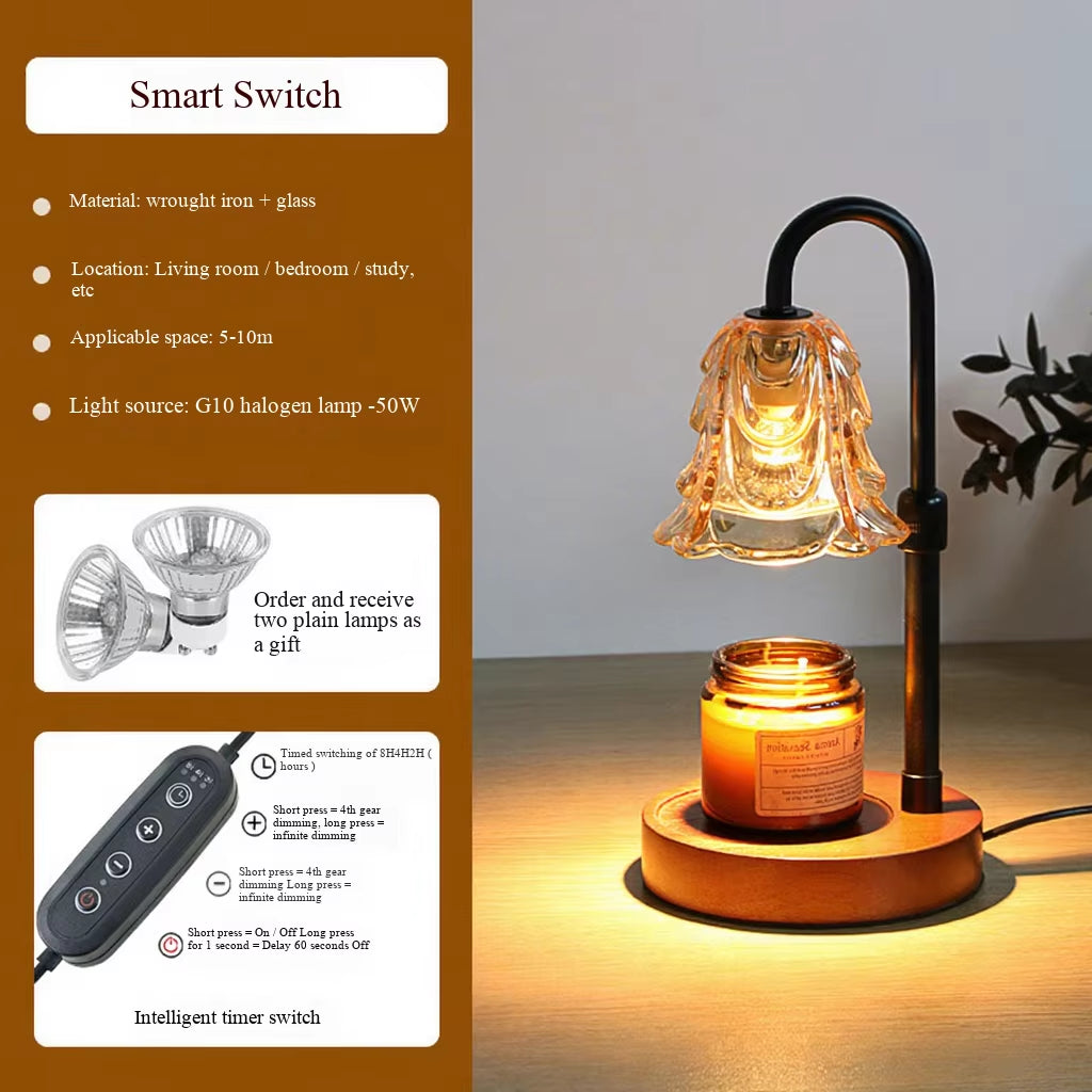 Elegant Vintage Candle Warmer Lamp - Dimmer Wax Melter for Romantic Home Decor Gift