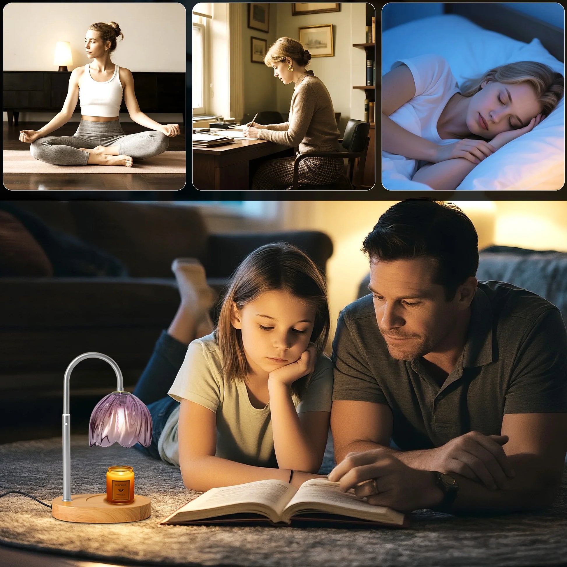 Stylish Adjustable Candle Warmer Lamp with Timer & Dimmable Features - Perfect for Cozy Home Decor - Comes with 2 Bulbs