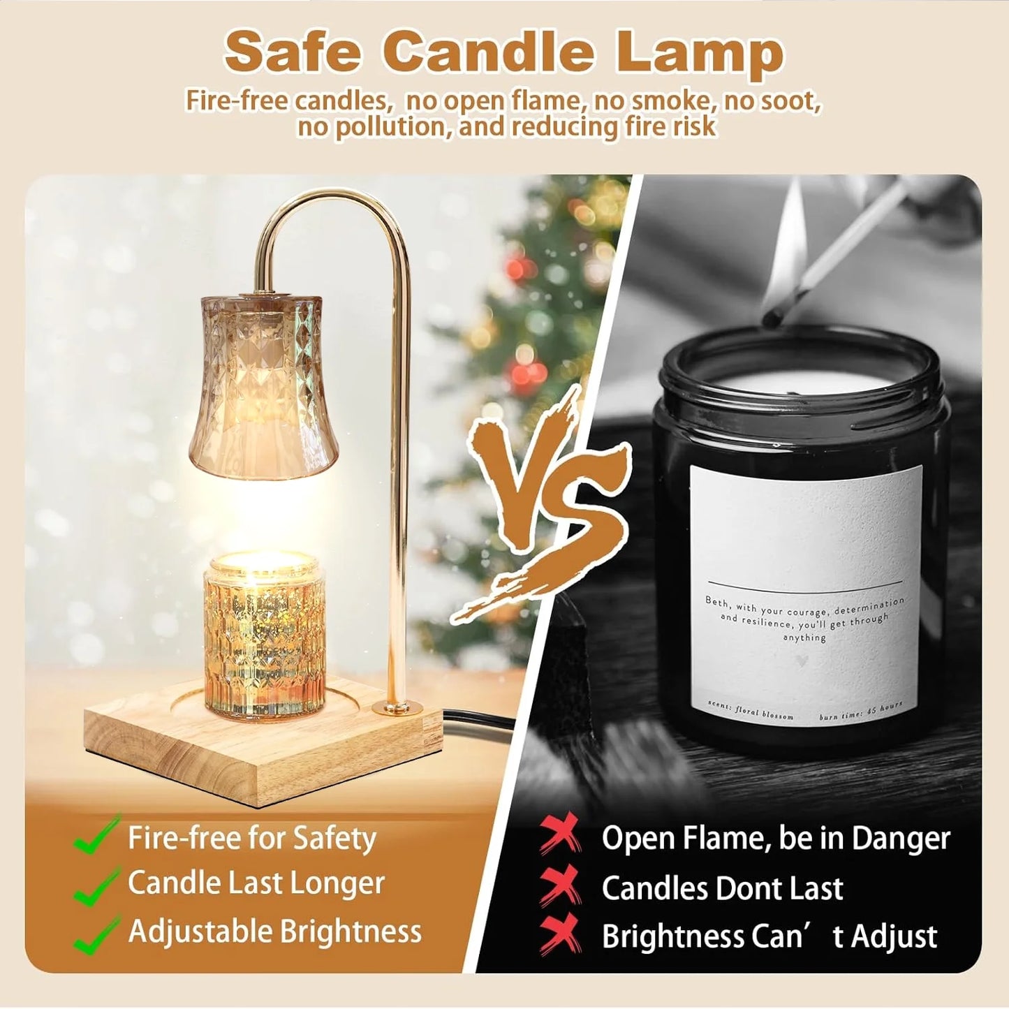 Stylish Gold Candle Warmer Lamp with Timer & Dimmer - Perfect for Jar Candles & Wax Melts, Ideal Gift for Her