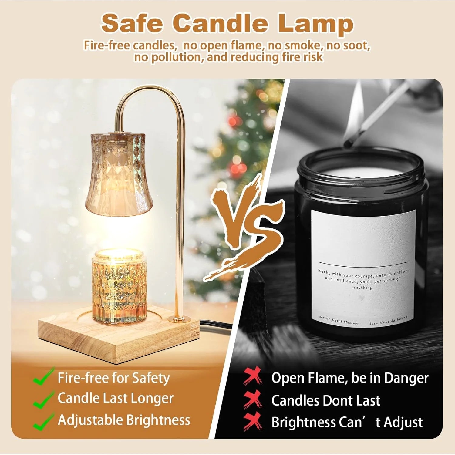 Stylish Gold Candle Warmer Lamp with Timer & Dimmer - Perfect for Jar Candles & Wax Melts, Ideal Gift for Her